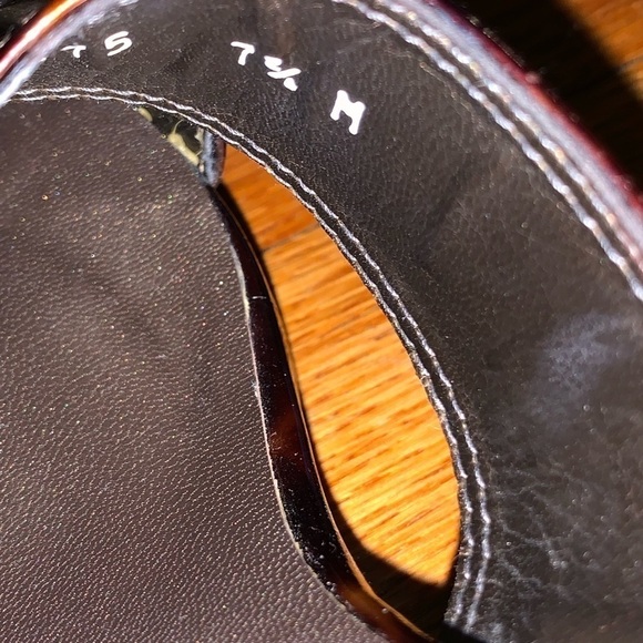 STUART Weitzman size 7.5 m tortoise patent leather wedge slip on shoes b… - Picture 10 of 10